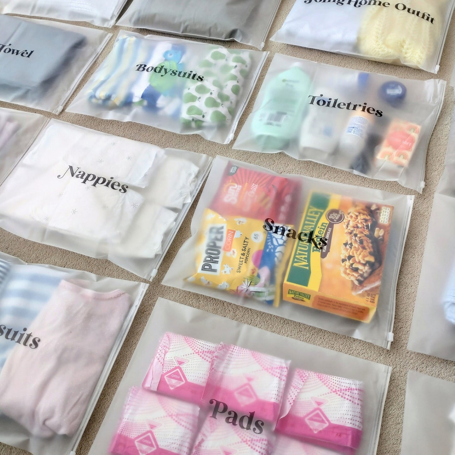 Hospital Bag Organizer Pouches